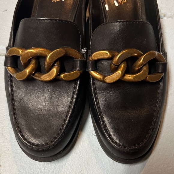 Michael Kors Black Loafers with Gold Chain - Picture 3 of 5
